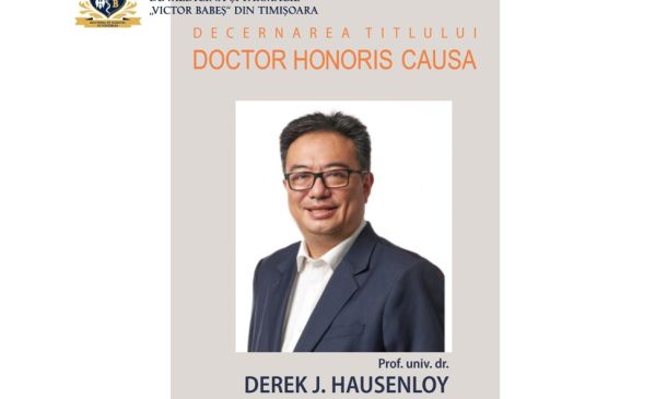 University certificate poster with a formal portrait of a man in a suit and the 'DOCTOR HONORIS CAUSA' heading.