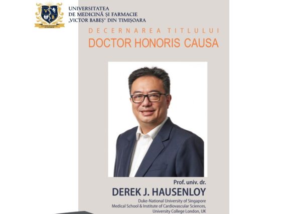 University certificate poster with a formal portrait of a man in a suit and the 'DOCTOR HONORIS CAUSA' heading.